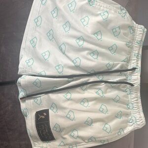 Baseballism Diamond Teal Shorts with Blue Pattern